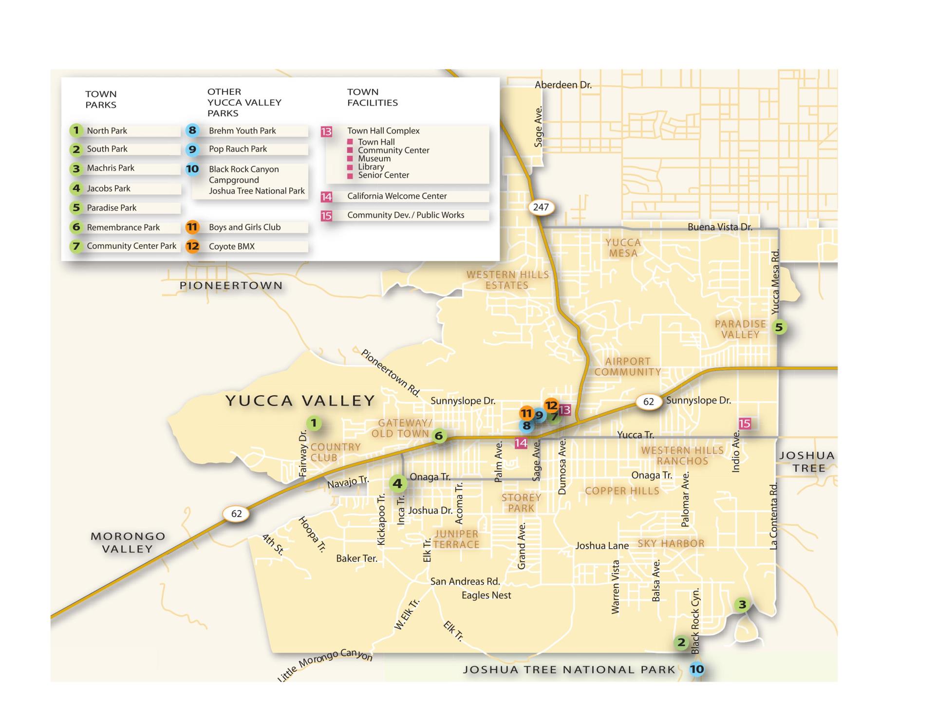 Yucca Valley Street Map
